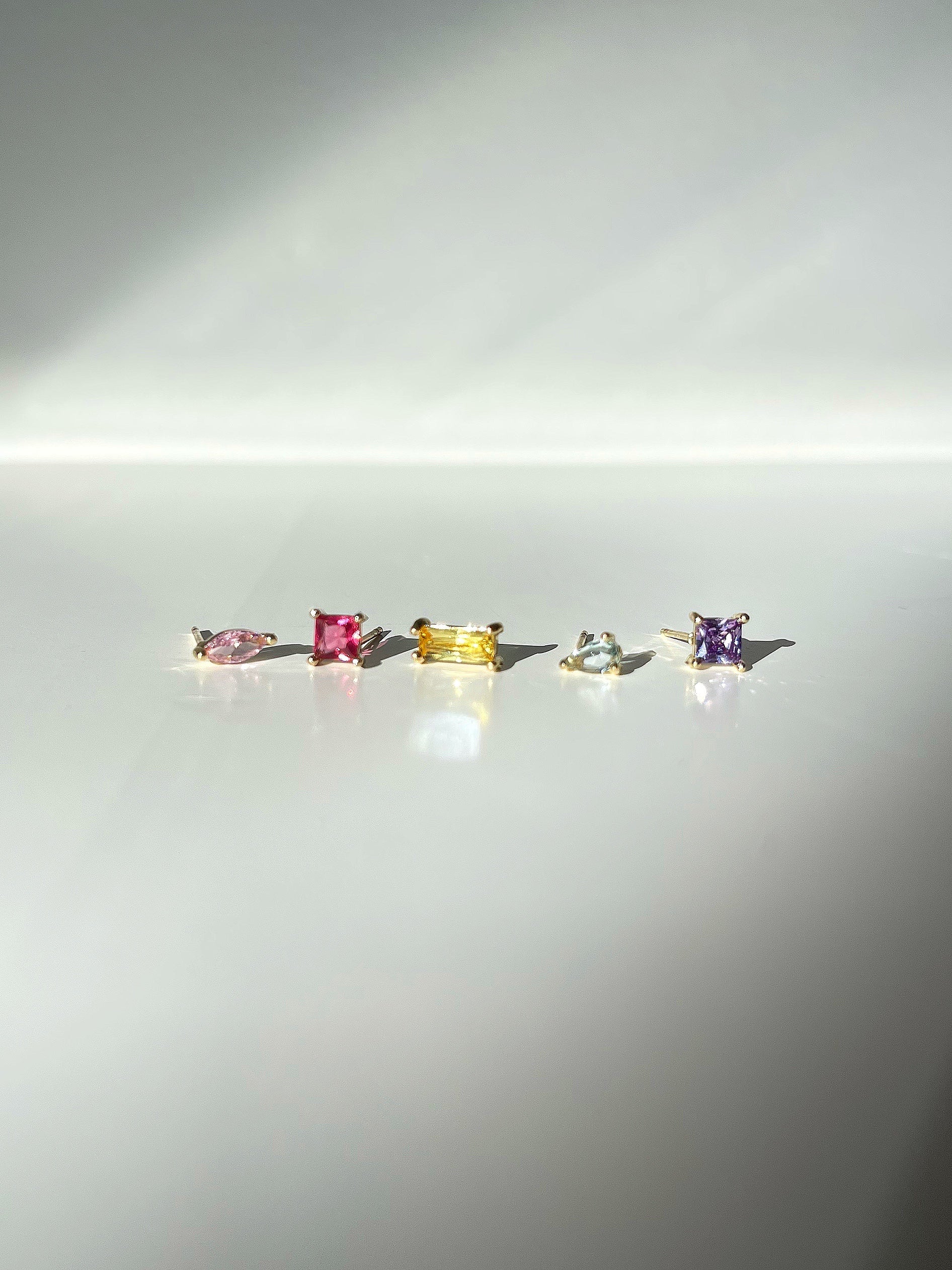 Mini Colored Zircon 5 Pack Stud Earrings