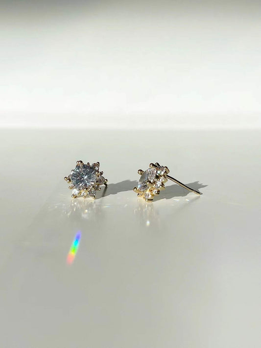 Zircon Snowflake Stud Earrings