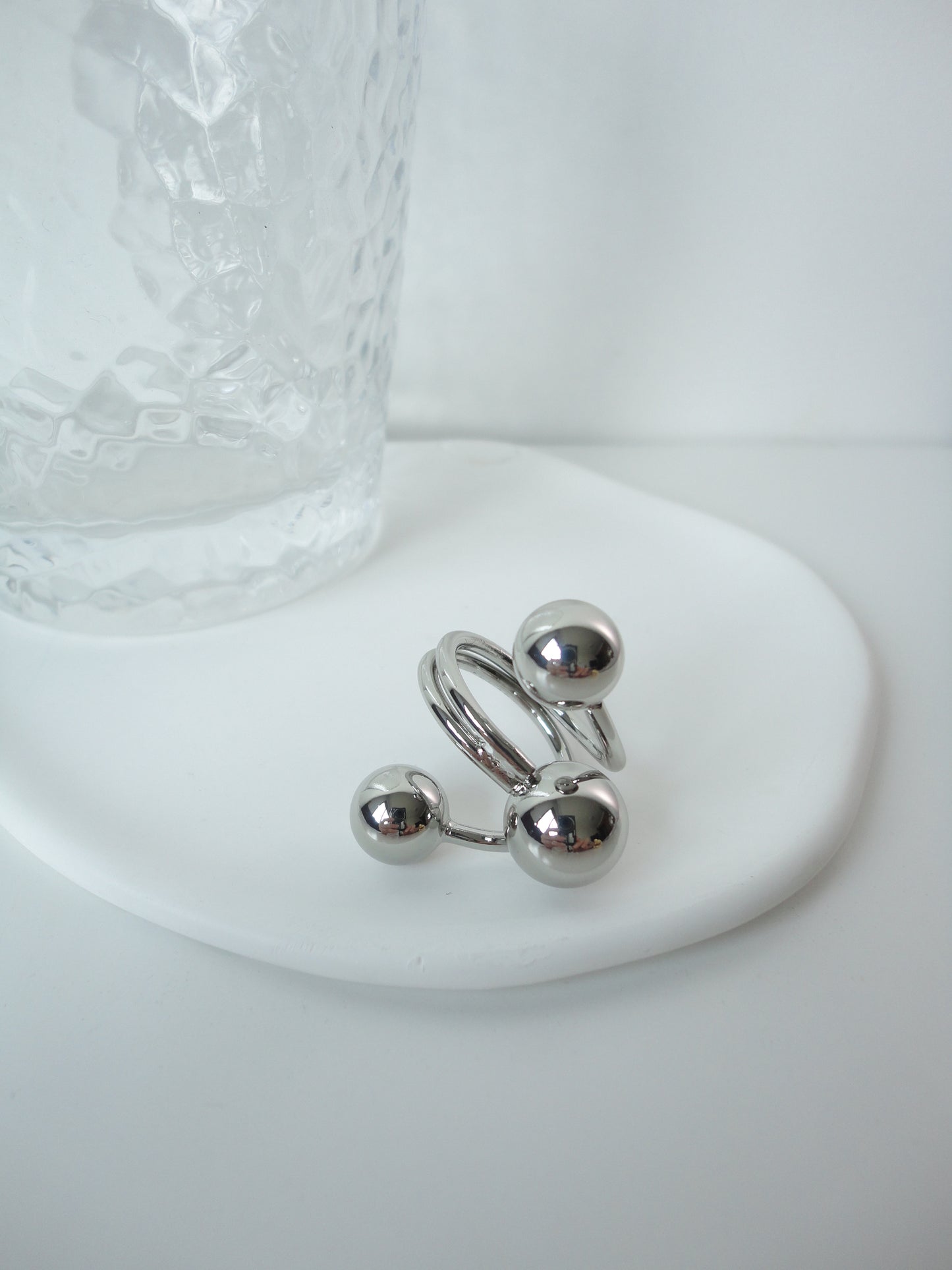 Silver Galaxy Ring. silver-tone clip-on earrings for women.