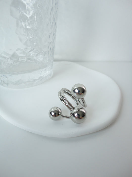 Silver Galaxy Ring. silver-tone clip-on earrings for women.