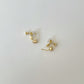 Gold Clip On Bottom Style Silicon Earrings Converters