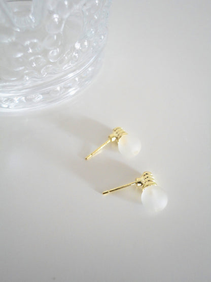 Metallic Reflective Lamp Bulb Stud Earrings