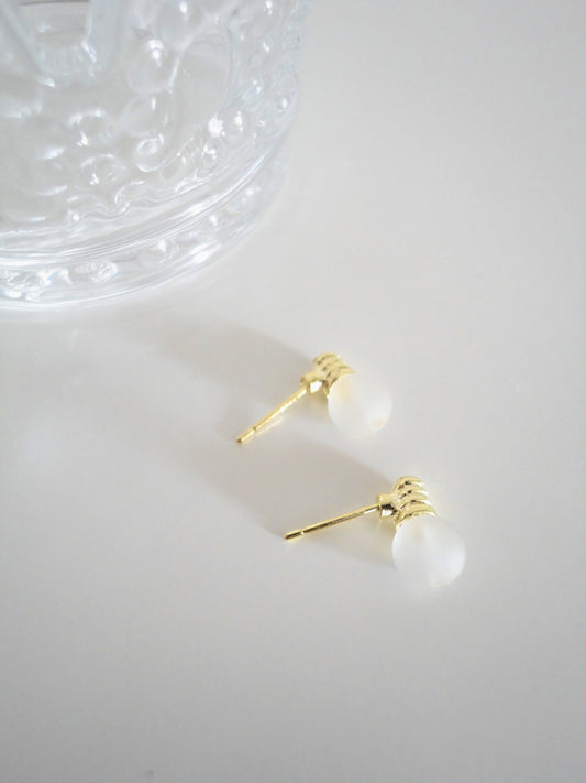 Metallic Reflective Lamp Bulb Stud Earrings