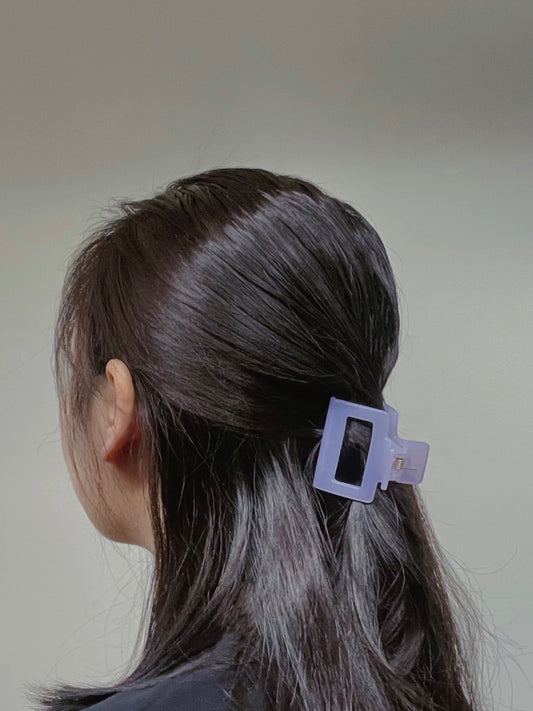 Square Crab Hair Claw Clip Hairpins Jelly Purple