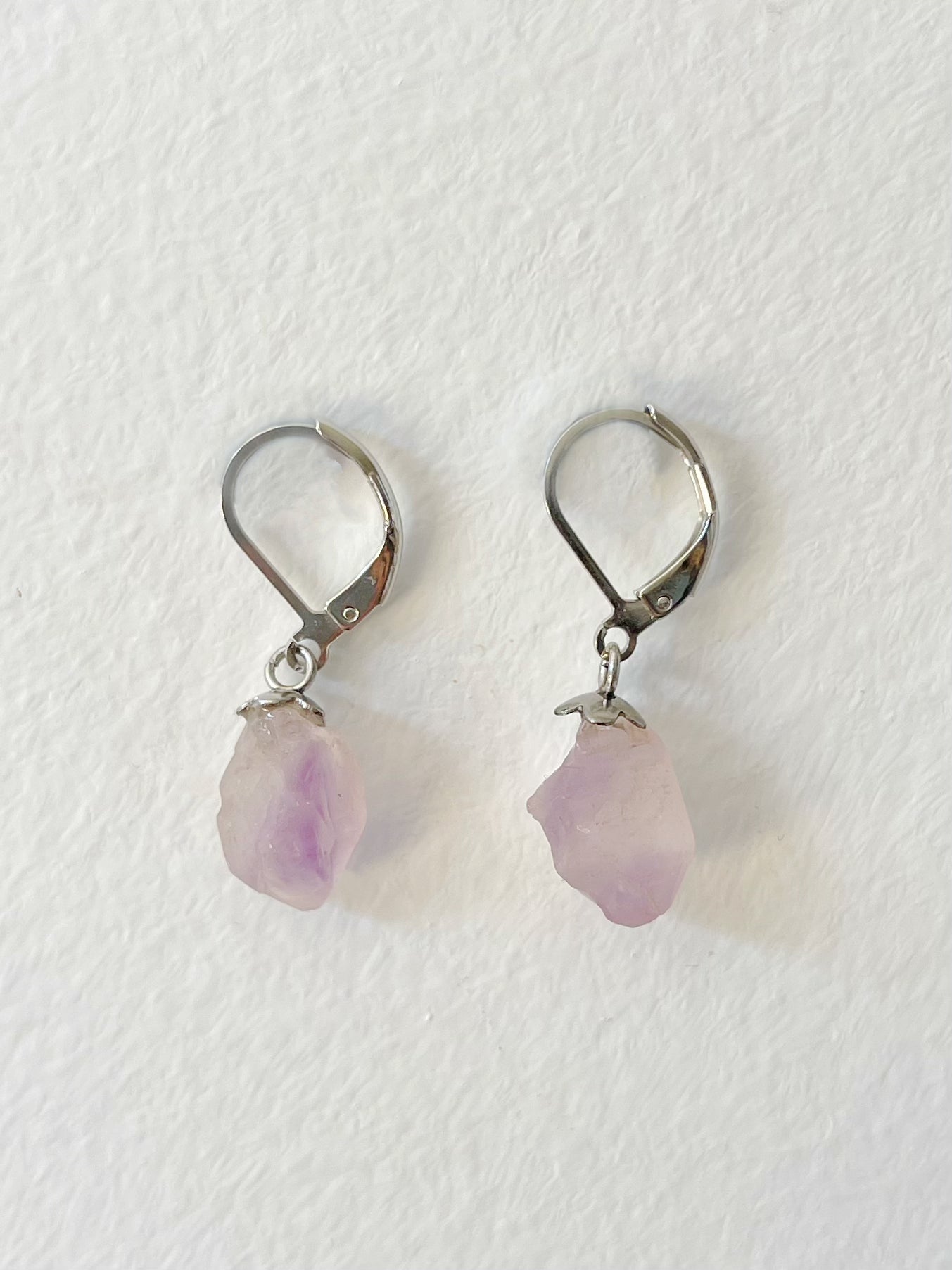 Amethyst natural stone hoop earrings