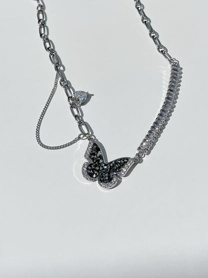 Black Butterfly Chain Necklace