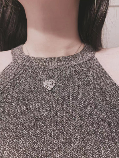 Multi Zircon Heart Necklace