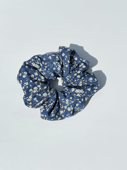 Floral Print Scrunchie Blue