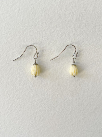 Cute white tulip hook earrings