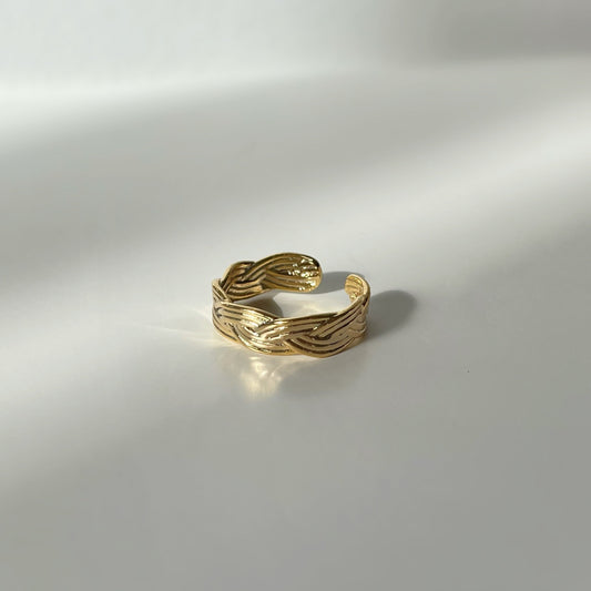 Gold Plated Flat Plaited Ring