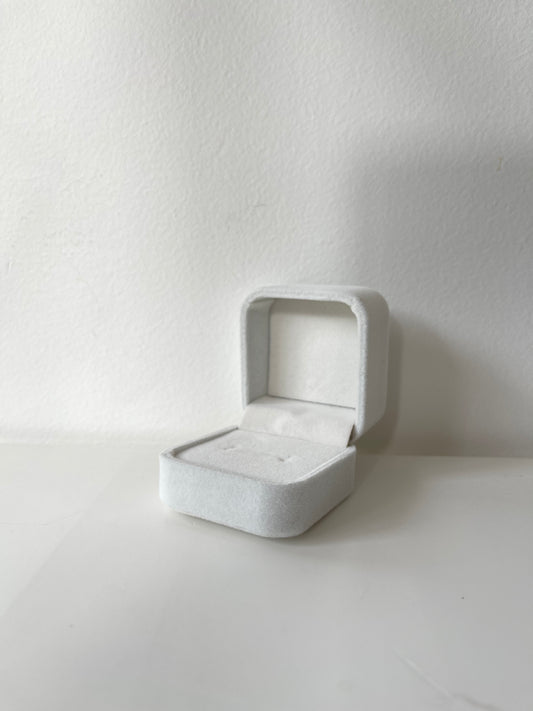 White Velvet Ring Box