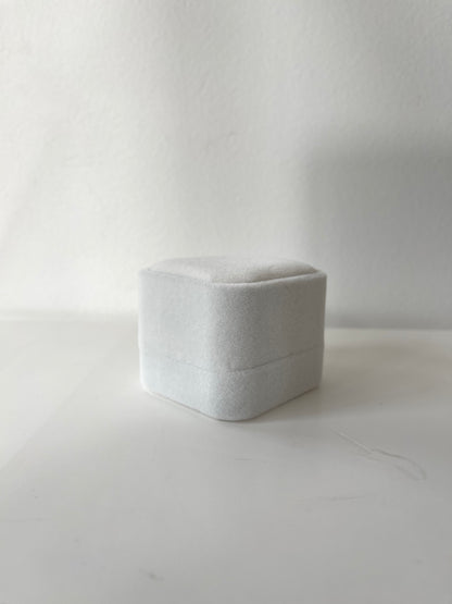 White Velvet Ring Box