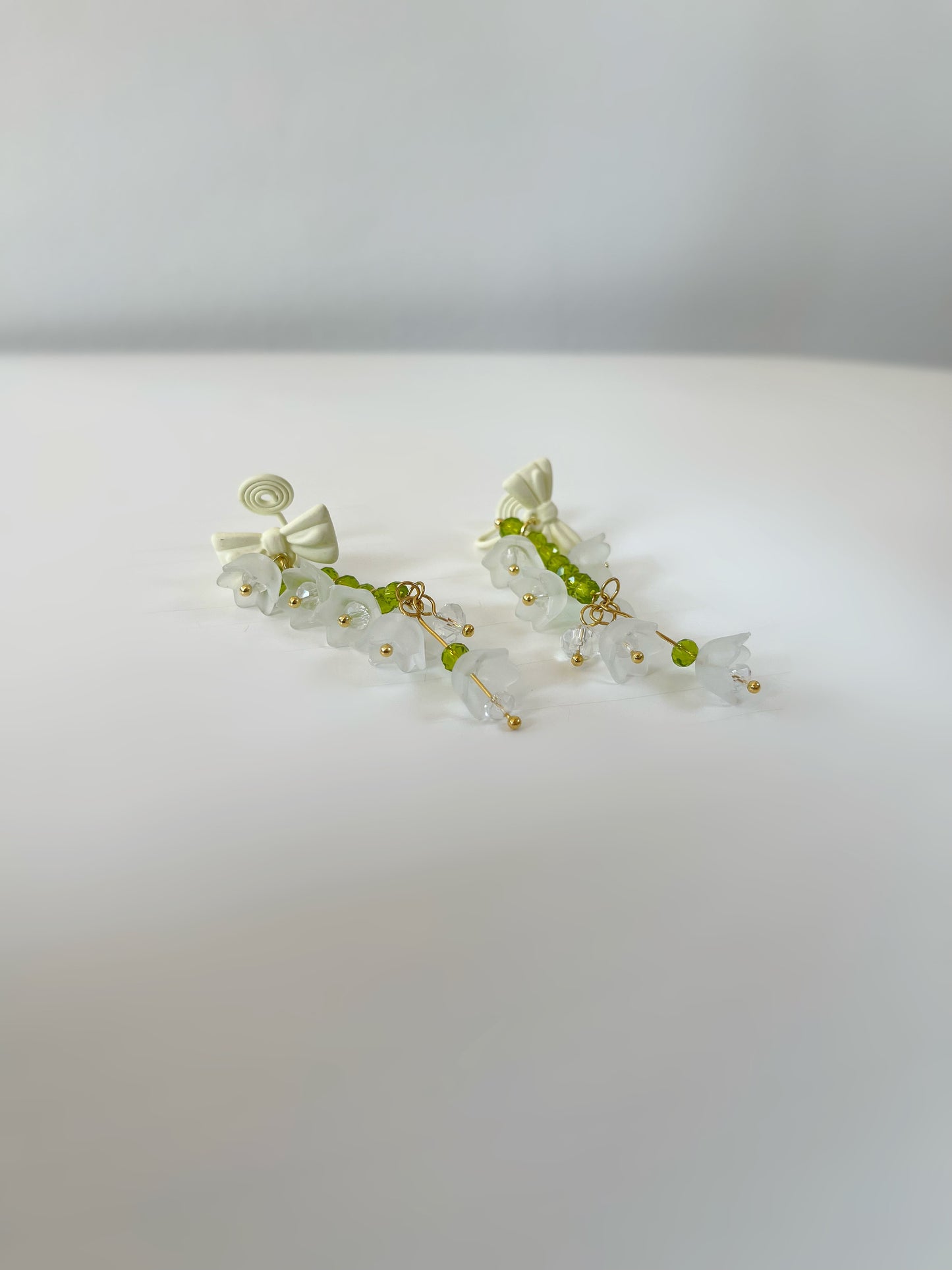 Bell Orchids Tassel Clip On Earrings. Handmade clip-on earrings for women.