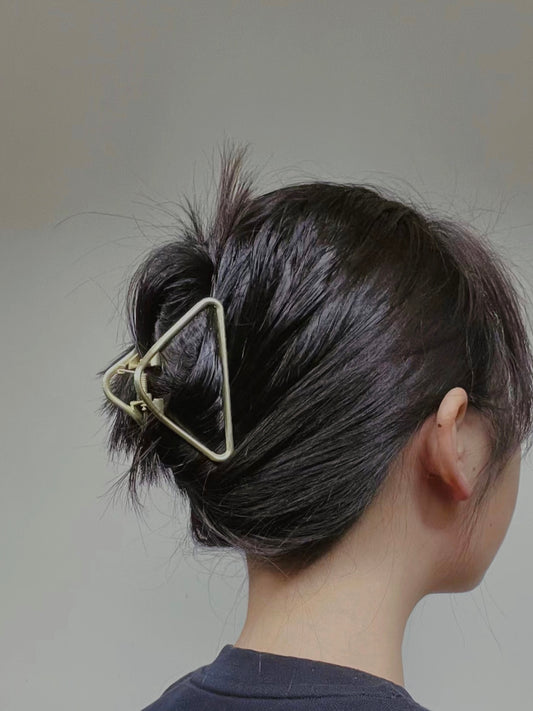 Gold Metal Hairclips Claw Clips Triangle Medium