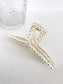 White Cross with Pearls Acrylic Crab Hair Claw Clip Hairpins
