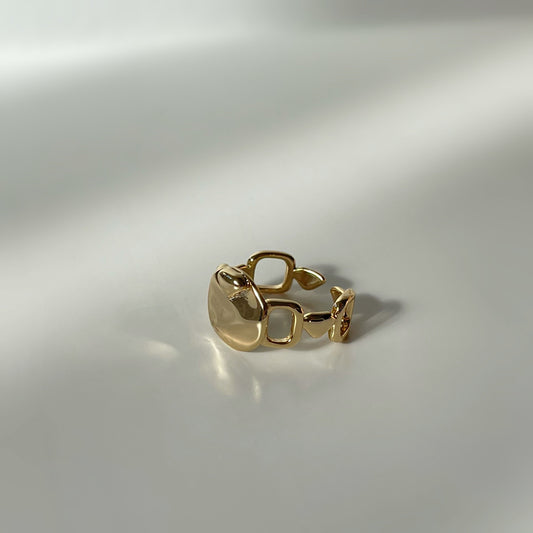 Gold Plated Open Square Signet Ring