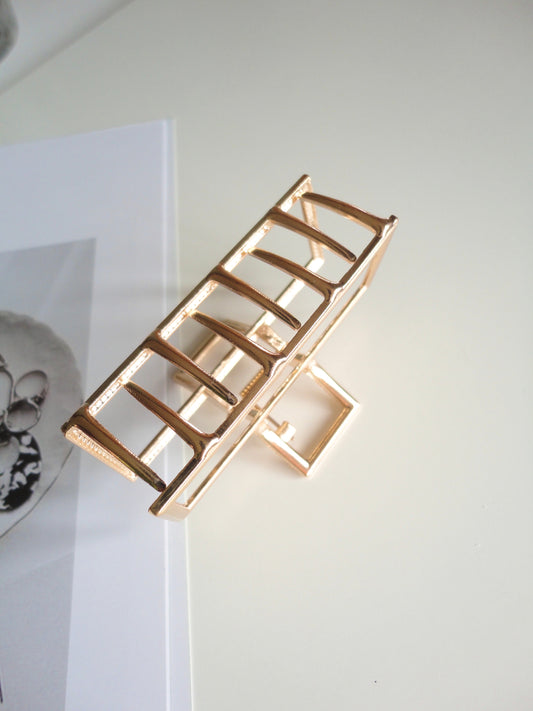 Rose Gold Metal Hairclips Claw Clips Square Medium