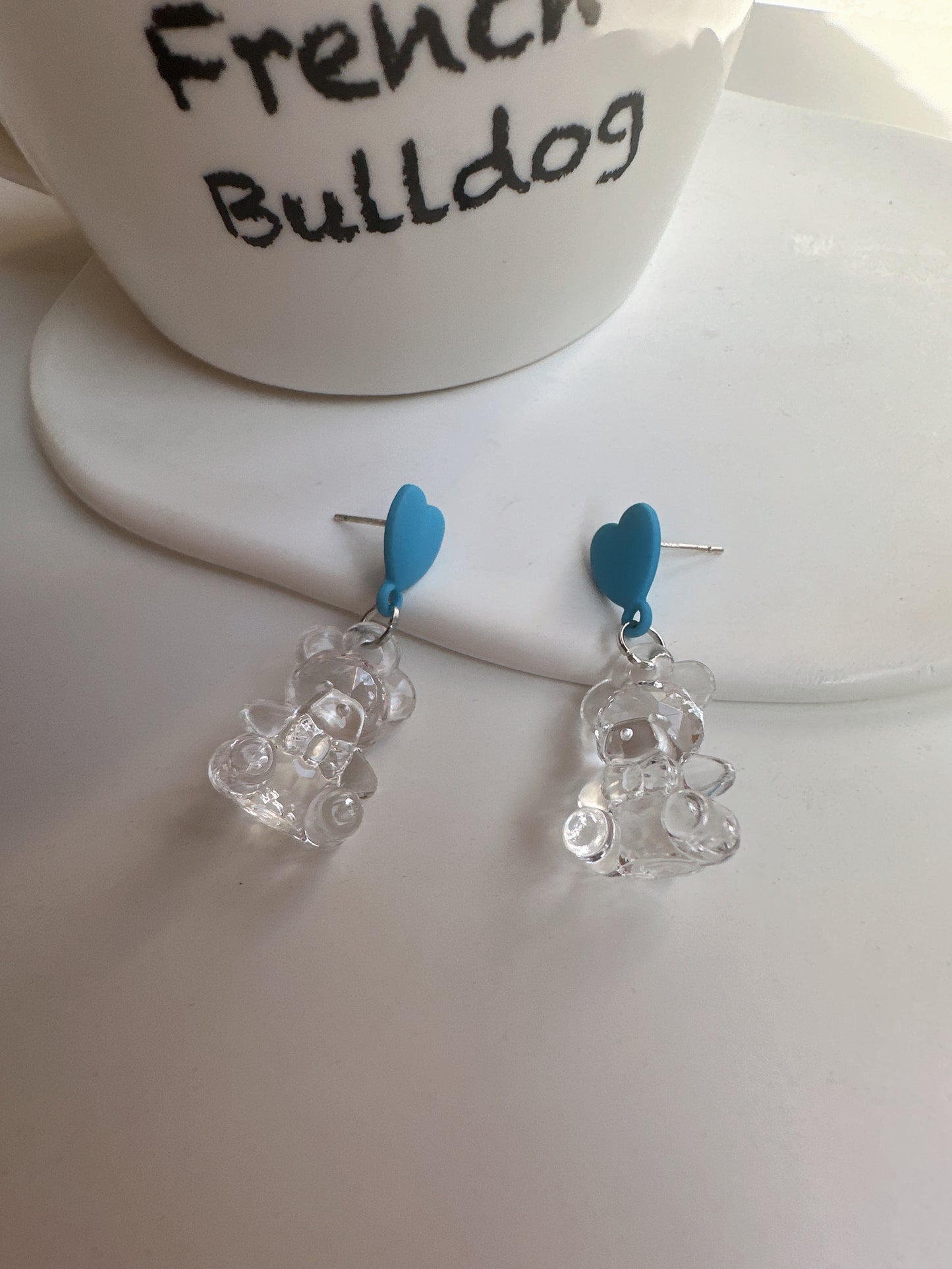Acrylic Transparent Bear Drop Earrings